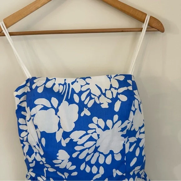 Vintage Sea Waves Summer Beach Tank Vibrant Blue White Resortwear Women’s 14 - Picture 3 of 13